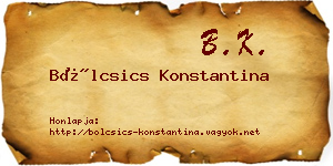 Bölcsics Konstantina névjegykártya